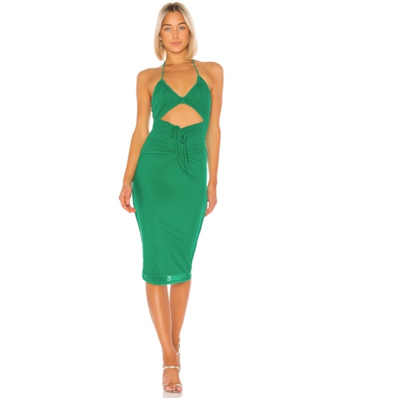 nbd alena midi dress green